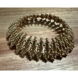 Vintage Avon Brutalist Modernist Spike Gold Toned 1980s Link Metal Bracelet